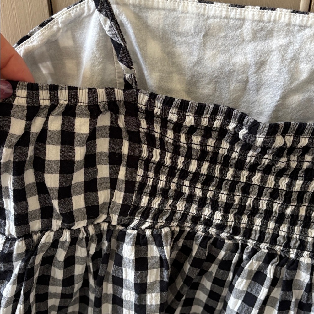 Wild Fable Gingham Peplum Top in Black and White, Size Medium - Picture 5 of 8